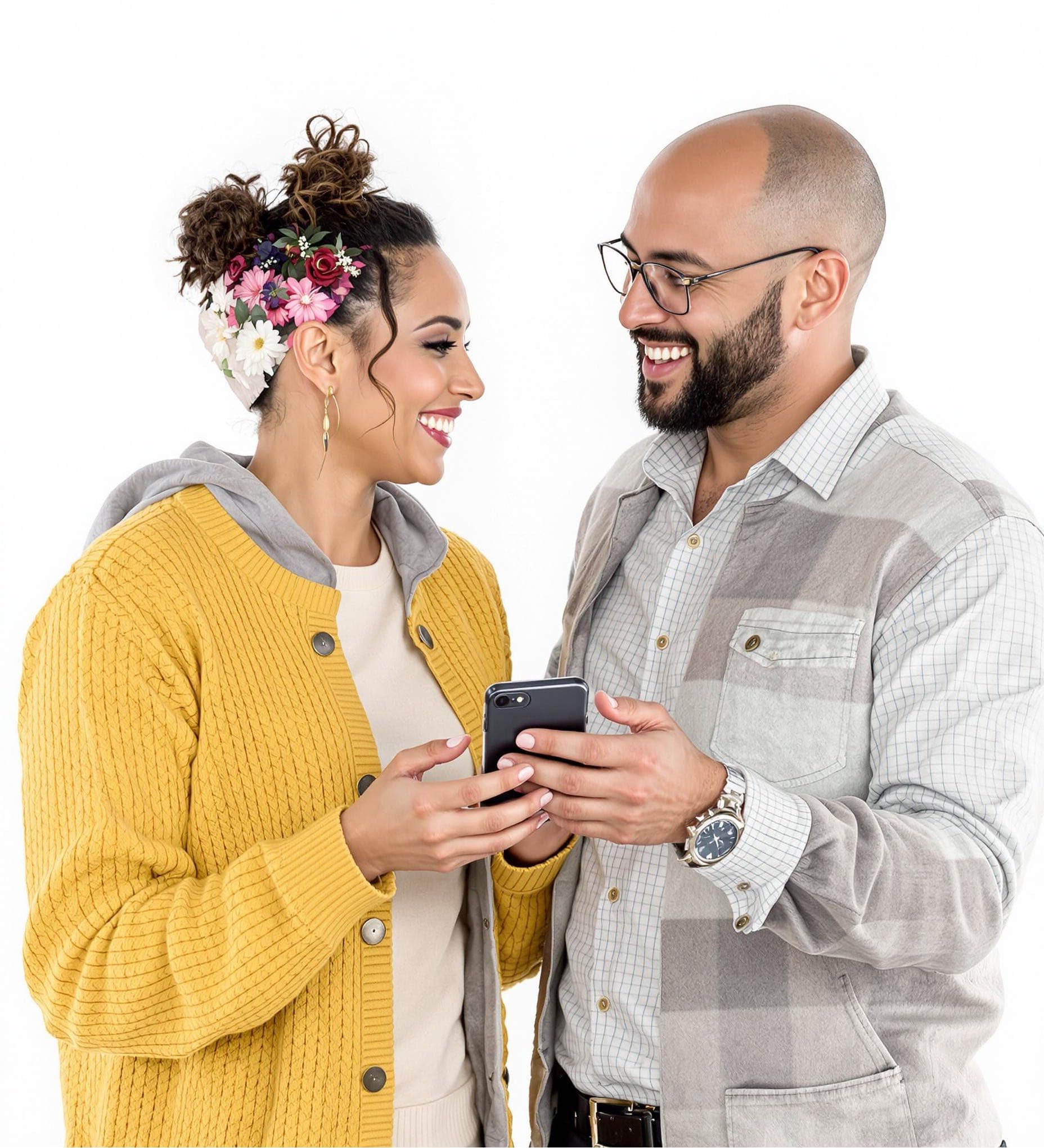 Heart2Heart app on mobile phones showing couples connecting